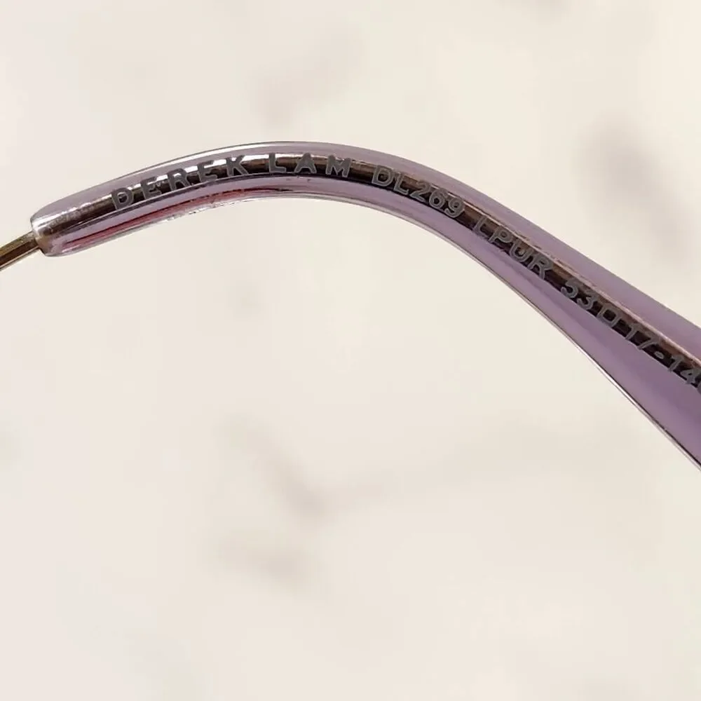 Derek Lam DL 269 purple clear wide reading eyeglasses
